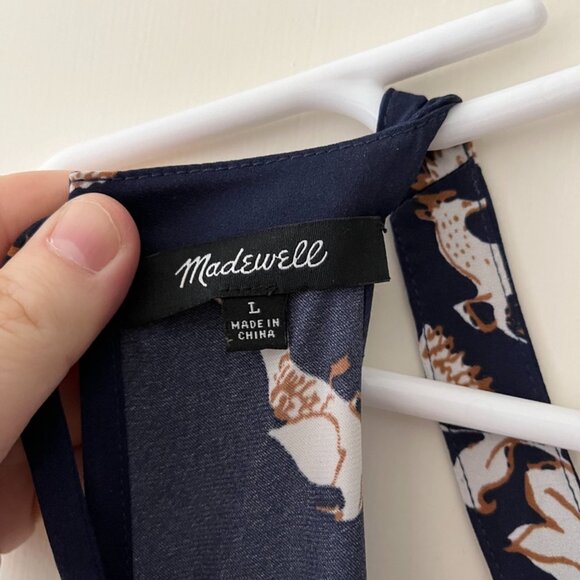 Floral Navy Keyhole Wide-Leg Jumpsuit (Madewell) - Picture 4 of 7